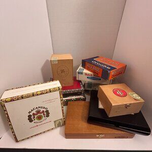 Vintage Cigar Box Collection – Macanudo, Wolf Bros, Dutch Masters, Lot of 10